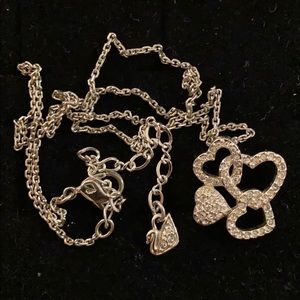 Swarovski Brand Four Hearts Necklace with Crystals
